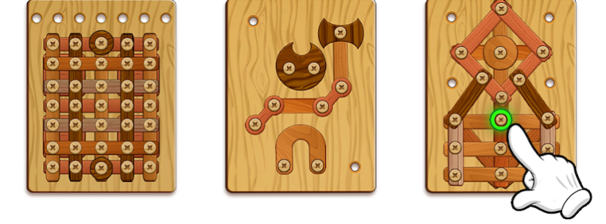 Wood Nuts & Bolts Puzzle